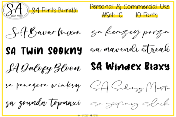 Script and Handwritten Bundle 10 Fonts for Digital Branding